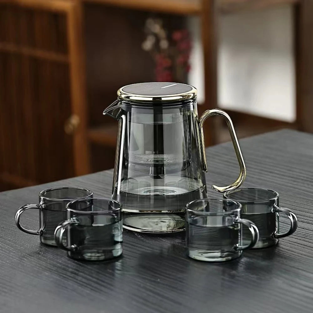 700ML Water Separation Inner Glass Tea Maker Pot Kettle Infuser Teapot with Filter Magnetic Switch Tea Filtration Container 티팟