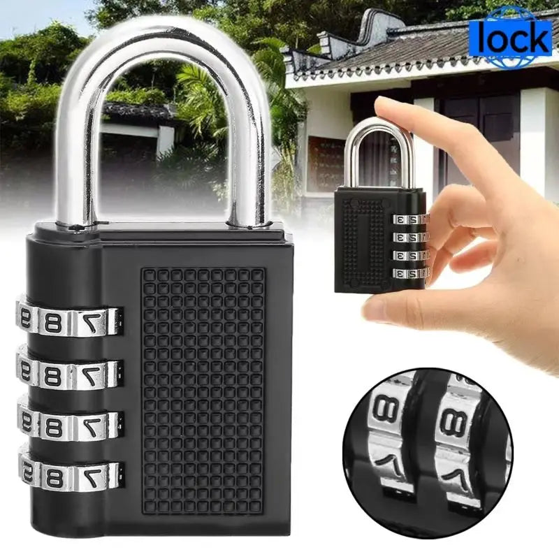 Metal 4-digit code lock outdoor waterproof padlock suitcase luggage code lock home locker code padlock room security lock