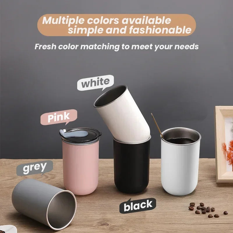 300 Ml Double-wall Insulated Coffee Mug Espresso Non-slip Leak-proof Outer Plastic 304 Stainless Steel Insulation Coffee Mug