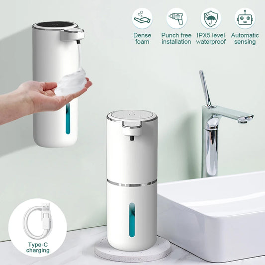 380ml Automatic Soap Dispenser Foam USB Charging Touchless Smart Display Infrared Sensor Liquid Soap Dispensers Hand Washer