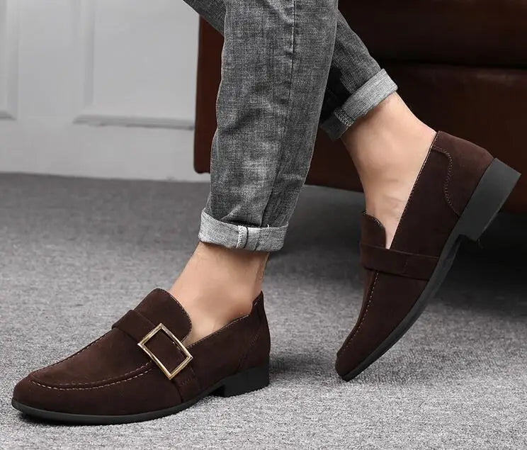 Spring New Mens Casual Business Shoes Loafers Men Dress Shoes Faux Suede Driving Shoes Fashion Formal Shoes for Men Sneakers