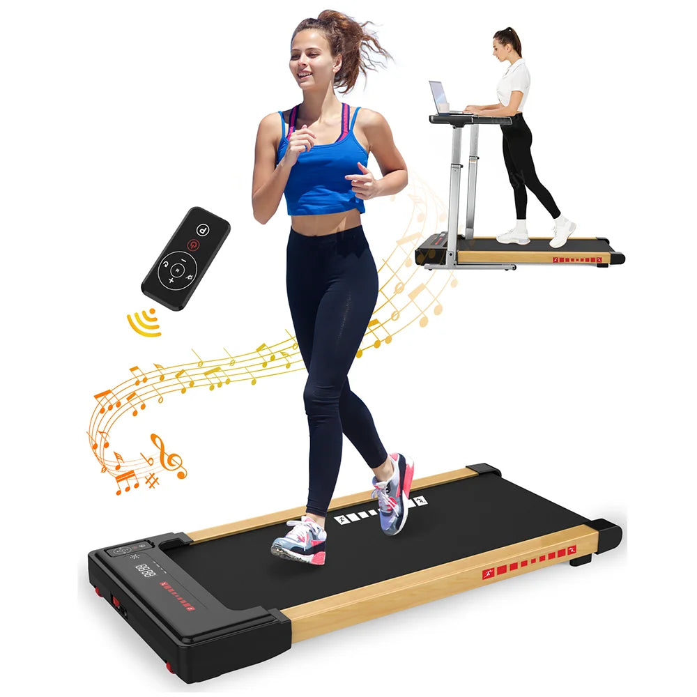 Ultra-Quiet 2.25HP Under Desk Treadmill, Electric Manual Walking Pad with Large Digital Monitor, 265 lbs Capacity & 12 Programs