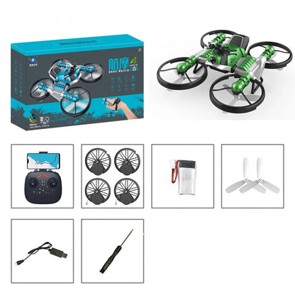 New 2 In1 Foldable RC Drone Motorcycle HD Camera Hand Gesture Helicopter DjiFlying Bike Outdoor Indoor Boy Age 7-12 Gift Box Toy