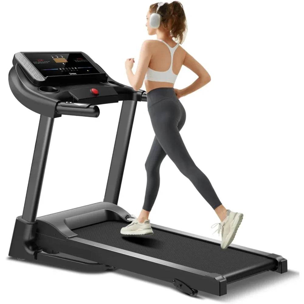 Treadmill Folding Incline with Pulse Sensors, 3.0 HP Quiet Brushless, 8.7 MPH, 300 lbs Capacity, Fitness Home Auto Treadmill - MarvelouStoree