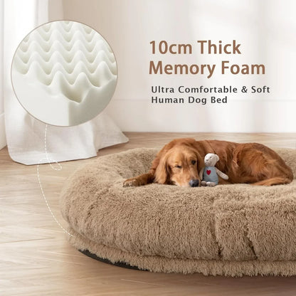 US Human Dog Bed, 71''x45''x12'' Size Fits Adult and Pet Washable Giant People Dog Bed 10 CM Thick Memory Foam Large Oversize