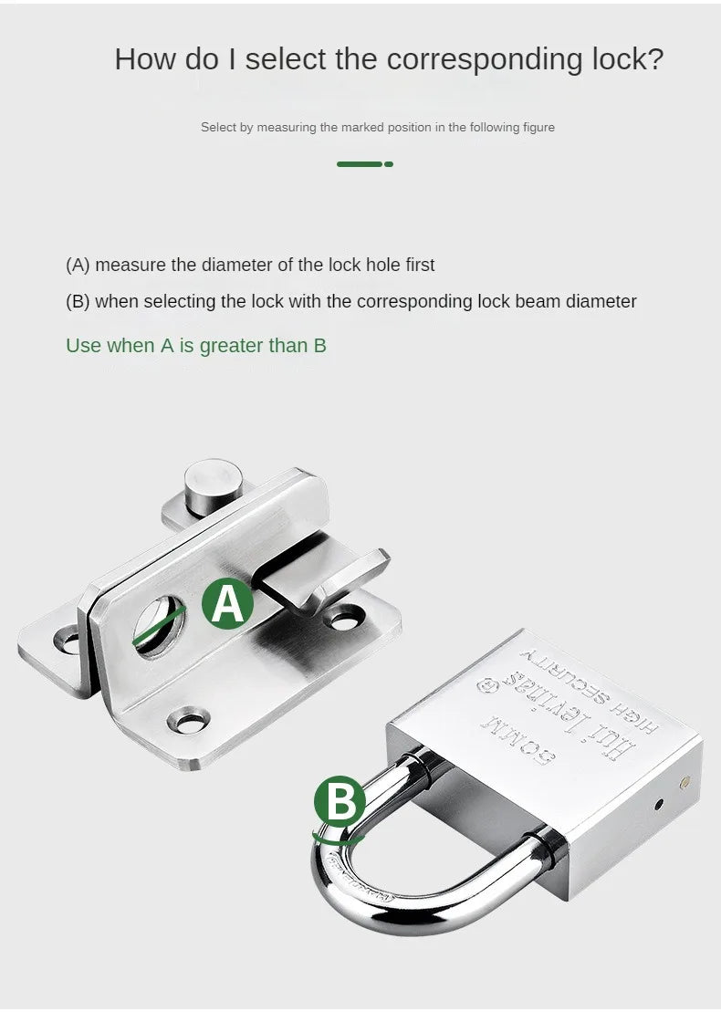 Stainless Steel Padlock Household Small Lock Head Anti-theft and Anti Prying Lock Dormitory Waterproof and Anti Rust Lock Locker