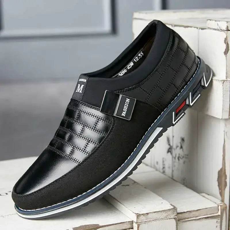 Hot Men Casual Shoes Buckle Leather Shoes for Men Business Slip-on Shoes Office Work Shoes Men Loafers Sapato Masculino - MarvelouStoree