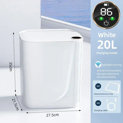 18L Smart Sensor Trash Bin Smart Sensing Trash Can with Display Type-C Recharging Automatic Wastebin Kitchen Toilet Wastebasket