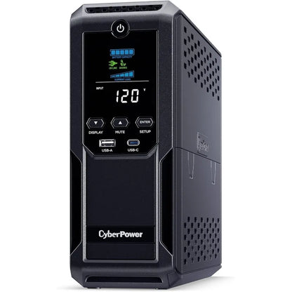 CP1500AVRLCD3 Intelligent LCD UPS System, 1500VA/900W, 12 Outlets, 2 USB Ports, AVR, Mini Tower, Black US(Origin)