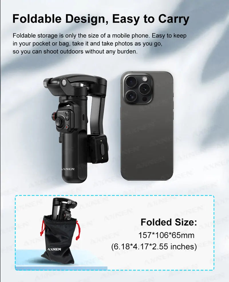 Handheld Stabilizer 3 Axis Gimbal for Cellphone Outdoor Video Shot for iPhone 16 15 PRO MAX Samsung Android, Optional AI Module