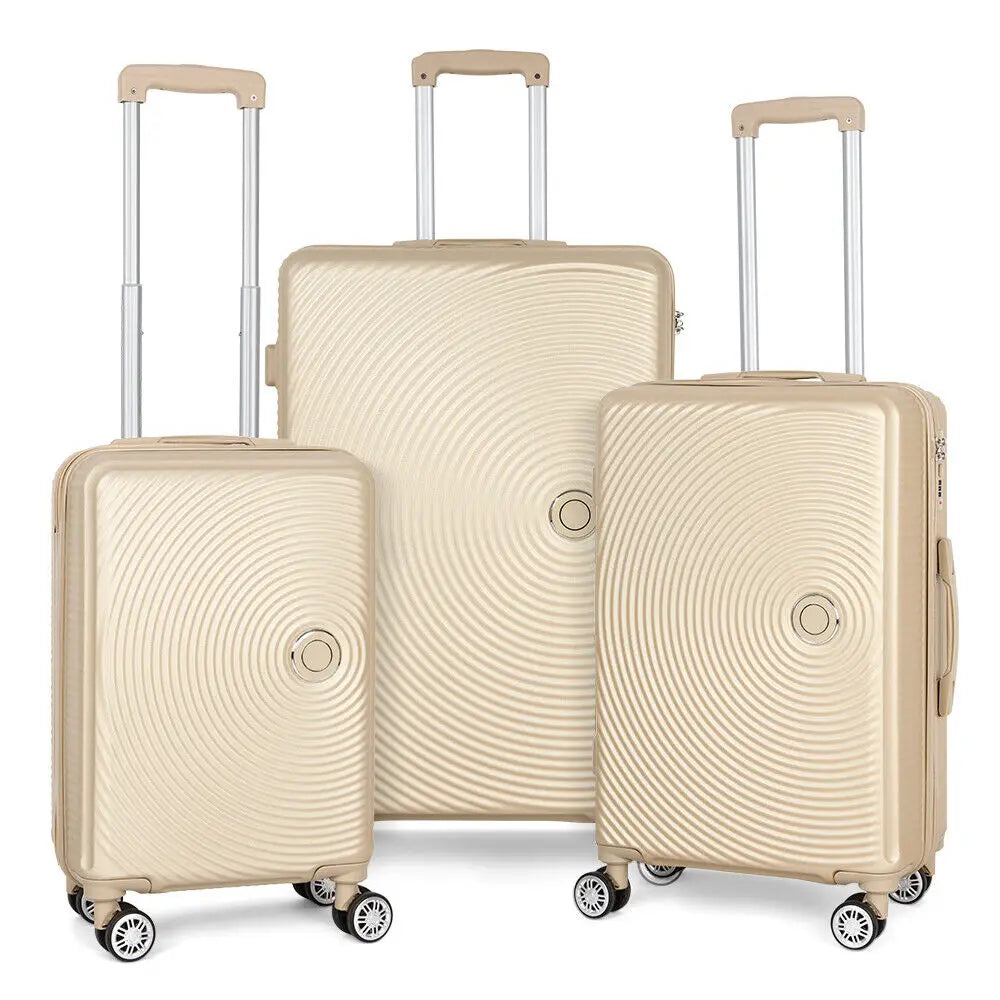 3PCS Luggage Set with Silent Spinner Wheel ABS+PC Lightweight TSA Lock 20''/24''/28'' Family Travel Suitcase Set