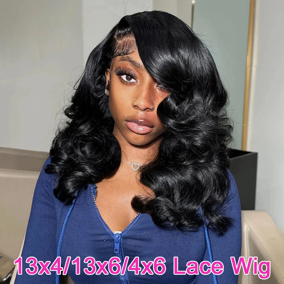 Body Wave Bob Wig 13x6 Transparent Lace Frontal Wig Brazilian Human Hair Wigs Virgin Remy Hair13x4 Lace Closure Wig 180% Density