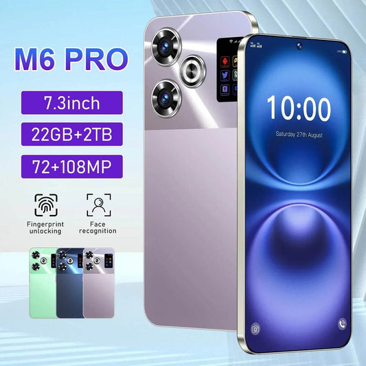 2024 M6 Pro New Smartphone 5G 7.3-inch High-definition Android 14 Snapdragon 8gen3 5G Dual SIM 8000mAh Unlocking Mobile Phone - MarvelouStoree