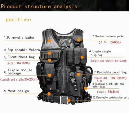 Breathable SWAT Molle Tactical Vest Military Combat Armor Vests Security Hunting Army Outdoor CS Game Airsoft Training Jacket - MarvelouStoree