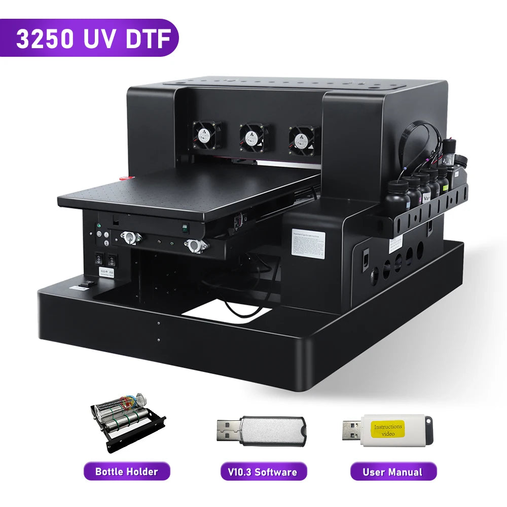 OYfame A3 UV Flatbed Printer A4 impresora uv dtf L805 UV TransferPrinter head with Varnish Rotary Ink uv dtf printing machine