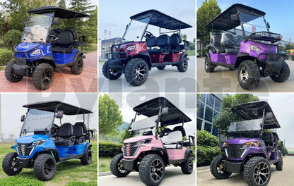 2 Seats 72V Lithium Battery 2 Passengers Electric Off Road Club Car Golf Buggy Cart with Golf Bag Rack