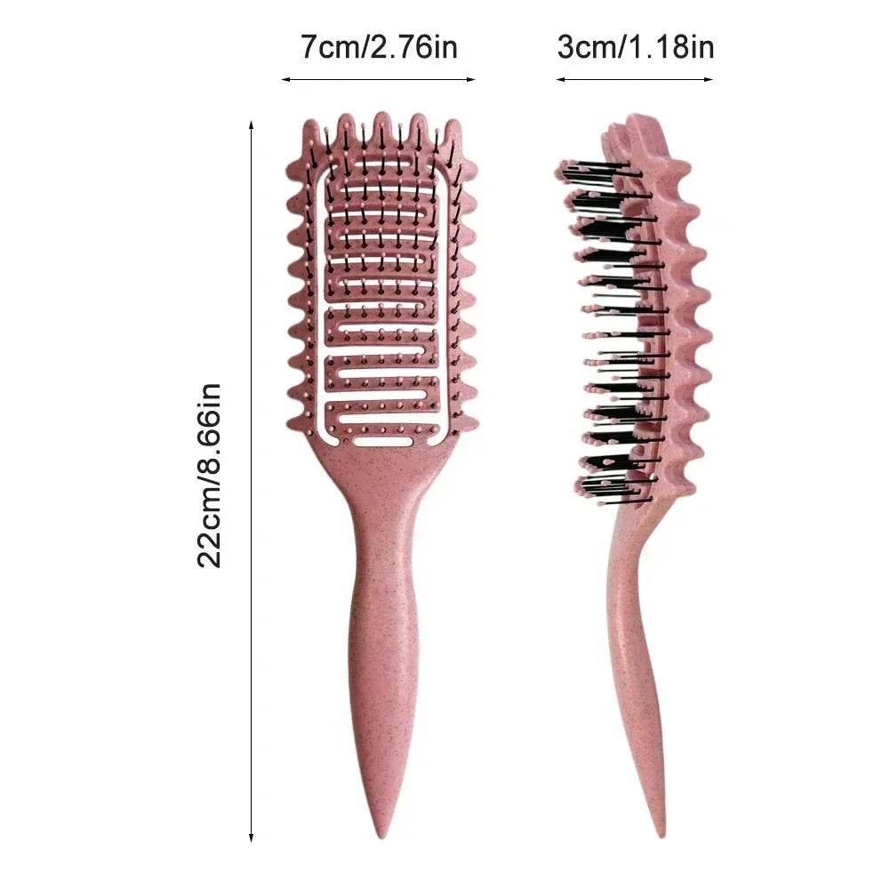 3 in 1 Curl Define Styling Brush Hollow Out Detangling Hair Brush Tangled Hair Comb Shaping Defining Curls Barber Styling Tools - MarvelouStoree