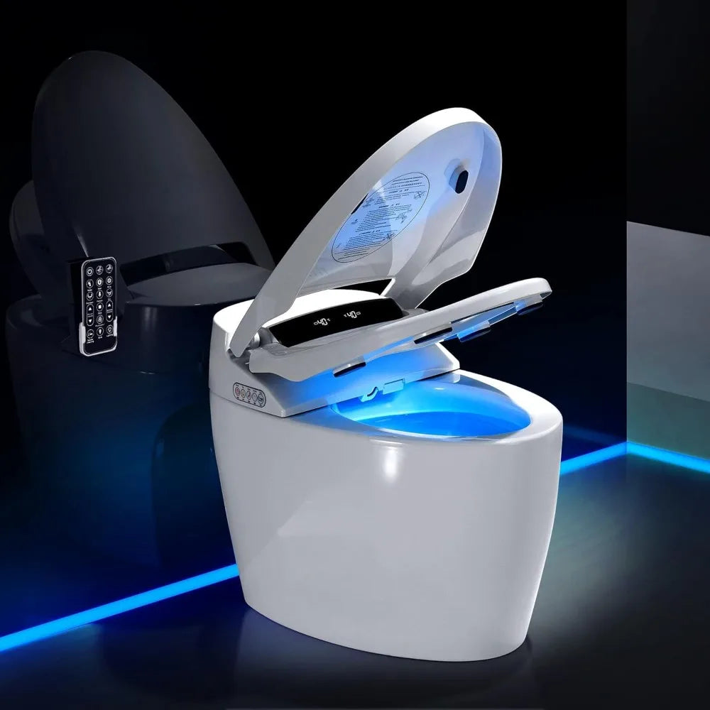 Smart Toilet, One Piece Bidet Toilet for Bathrooms, Toilet with Warm Water Sprayer & Dryer,Auto Smart Toilet with LED Display