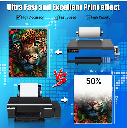 A4 L8058 DTF Printer A4 with Roll Feeder A4 XP600 DTF Transfer Printing Machine A4 with White Stirring System for DIY Clothes