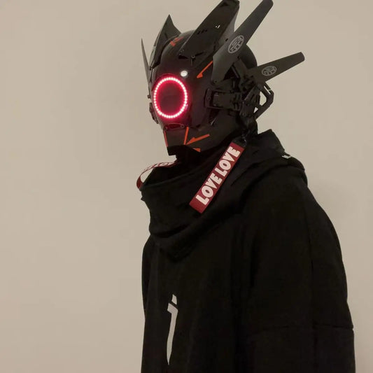 Cyberpunk Mask Cosplay Mask Personalized Face Mask Cosplay - Luminous Mask - Led Mask - Samurai Helmet