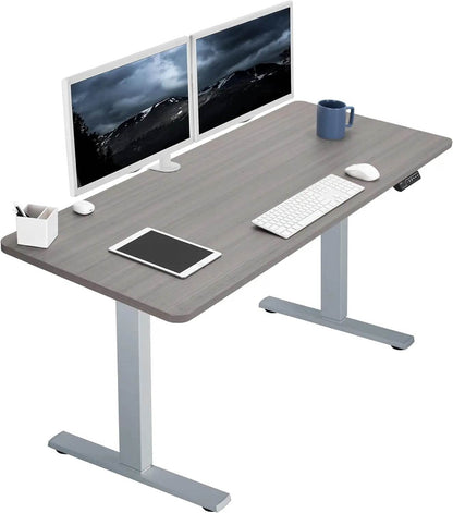 Electric Rustic Standing Desk Workstation, Memory Controller Height Adjustment Particle Board, Steel Computer Standing Desk - MarvelouStoree