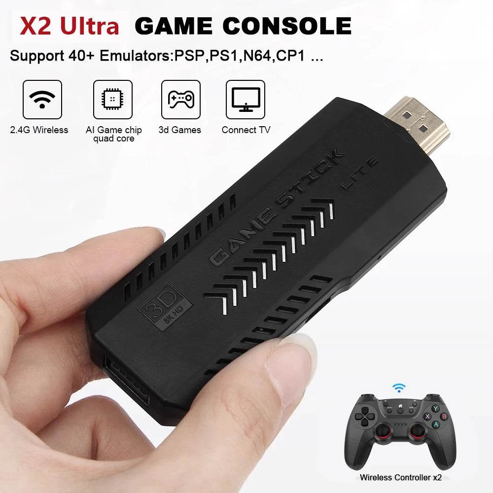 X2 Ultra Video Game Stick Console Or ONLY 2.4G Double Wireless Controller 4K HD30000 Games 128G Retro Games Christmas Gift - MarvelouStoree