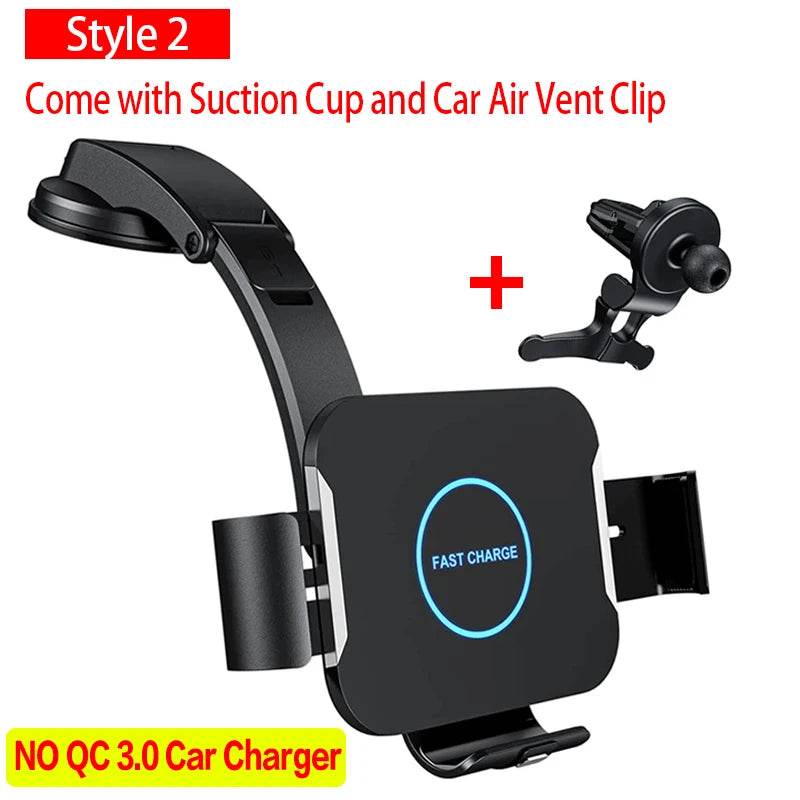 Dual Coil Fold Screen Car Wireless Charger For Samsung Galaxy Z 4 3 Fold Flip iPhone 15 14 Fast Phone Charging Vent Mount Holder - MarvelouStoree