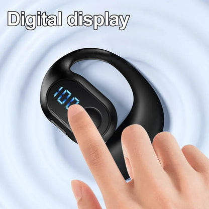 Bluetooth Earpiece V5.3 Wireless Handsfree Headset with Mic Single Earphone for iPhone Android Samsung Laptop Sports Headphone