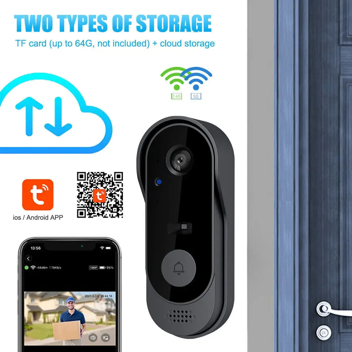 Tuya Doorbell With Camera Wireless Bundle Doorbell Smart Home WIFI HD Outdoor Phone Camera Security Video Intercom Night Vision