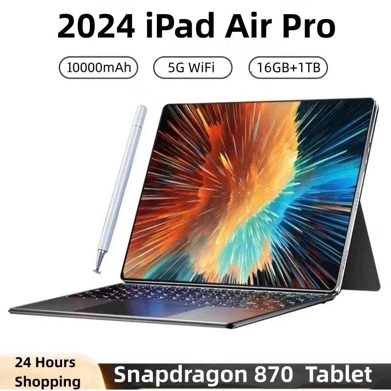 Original IPad Air Pro Tablet 11inch HD 4K Android 13 Snapdrago 870 16GB+1T 10000mAh 5G Dual SIM call Bluetooth WiFi GPS Tab - MarvelouStoree