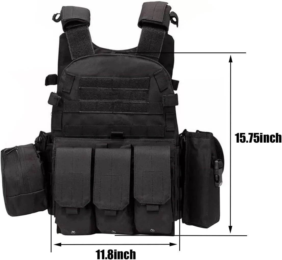 6094 Tactical Vest Nylon Gear Body Armor Combat Army CS Gear Hunting Plate Airsoft Wargame Pouch Camouflage Plate Carrier Vest - MarvelouStoree