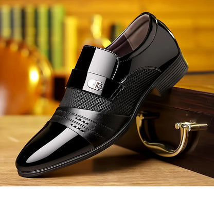 Men Formal Leather Shoes Black Pointed Toe Men Loafers Party Office Business Casual Shoes for Men Oxford Shoes Mens Dress Shoe