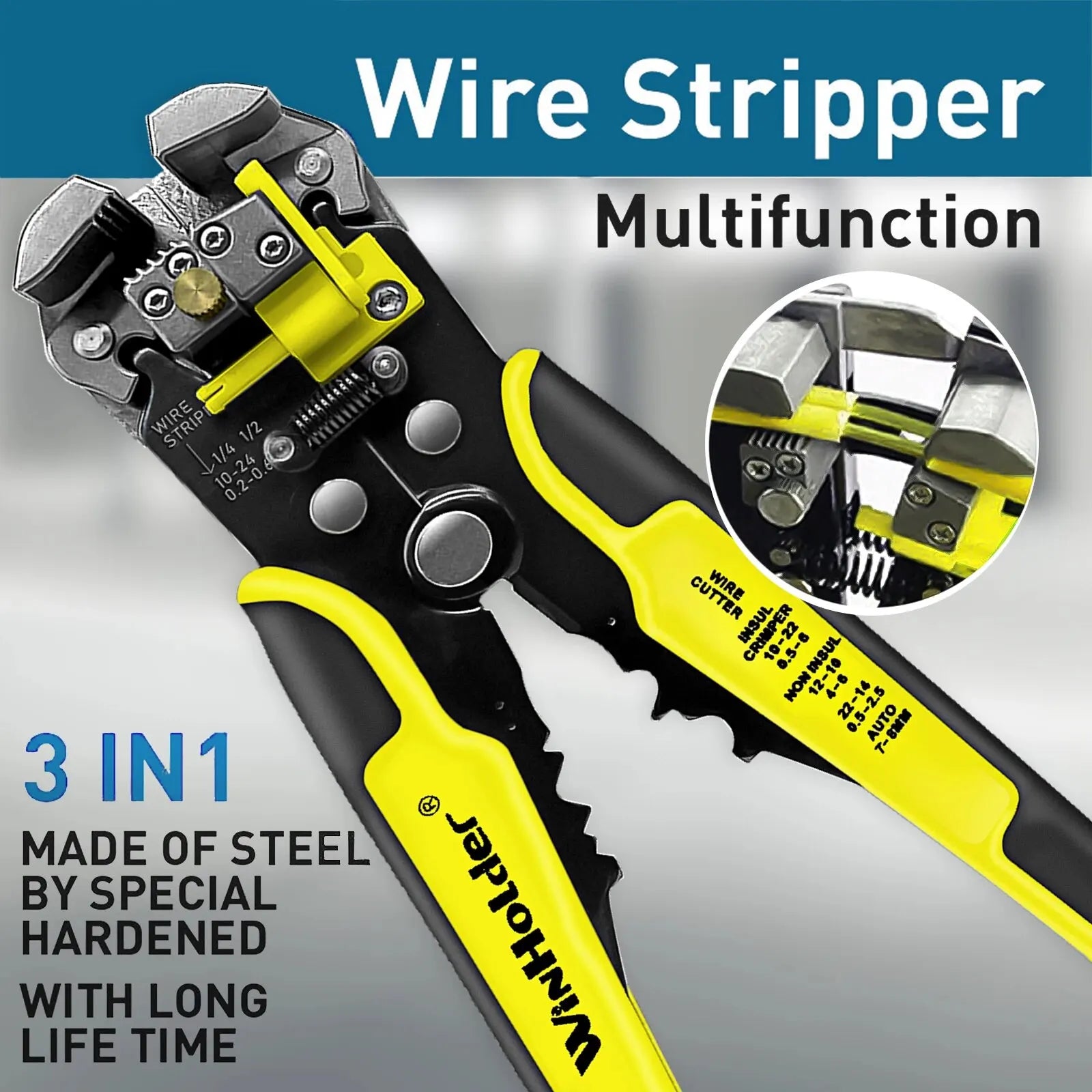 Professional Electrician Wire Tool Cable Wire Stripper Cutter Crimper Automatic Crimping Stripping Plier