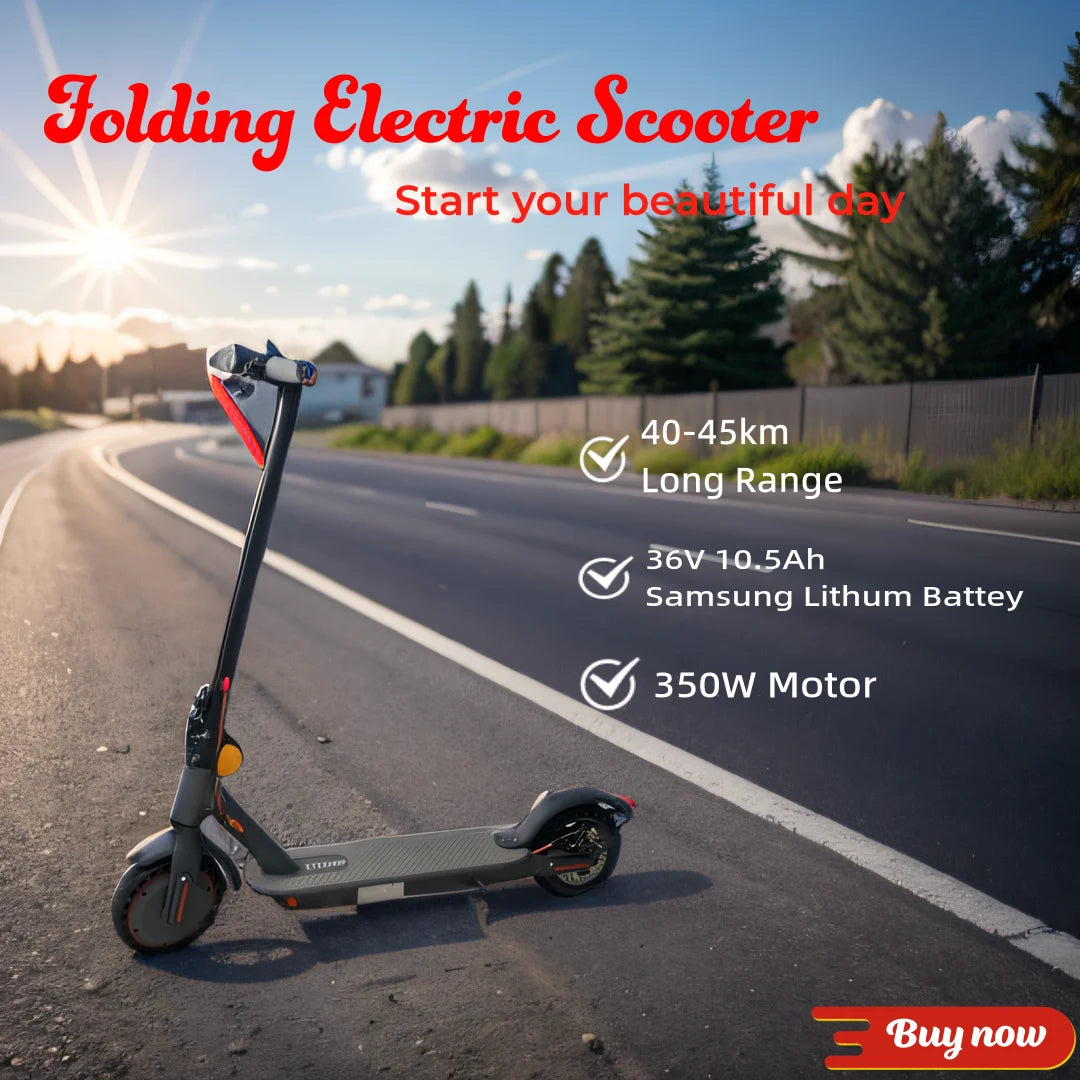 10.5Ah Imported batteries Electric Scooter 350W 25-30 Mile Long-Range Foldable & Portable Commuter for Adults US Stock