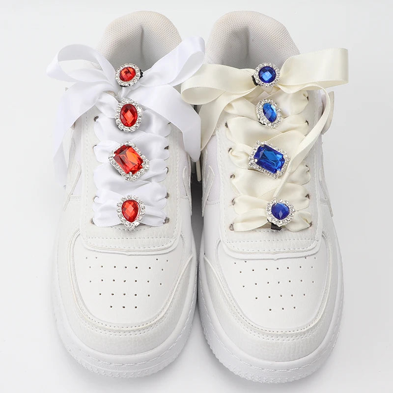 1PC Diamond Shoelaces Decoration Luxurious Shiny Rhinestones Buckle Shoes Accessories Plastic Shoe Charms Design for Sneaker AF1