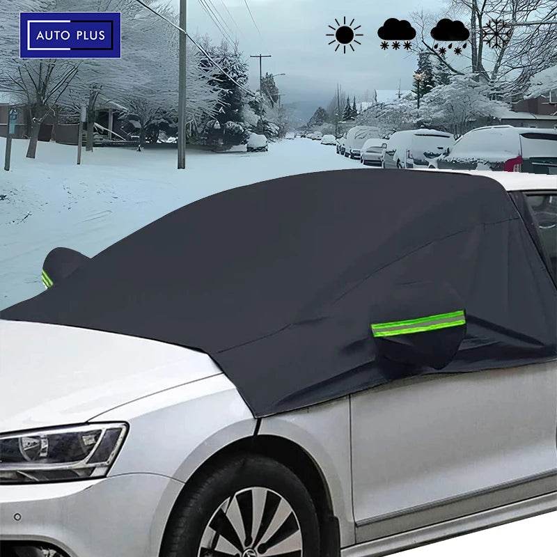 Universal Oxford Fabric Car Front Windscreen Cover Car Windshield Snow Sun Shade Cover With Reflective Stripe Winter Snow Cover - MarvelouStoree