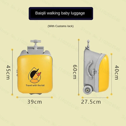 Fashion Cute Pony Cartoon Trolley Case Sit Travel bags for Children 24" Rolling Luggage Spinner Suitcase Wheels Yellow Duck 20"