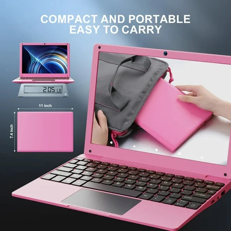 10.3 Inch Laptop Android 12.0 Quad Core Powered Netbook 2G RAM+64GB ROM Mini Laptop Computer A133 CPU Computer Wi-Fi USB