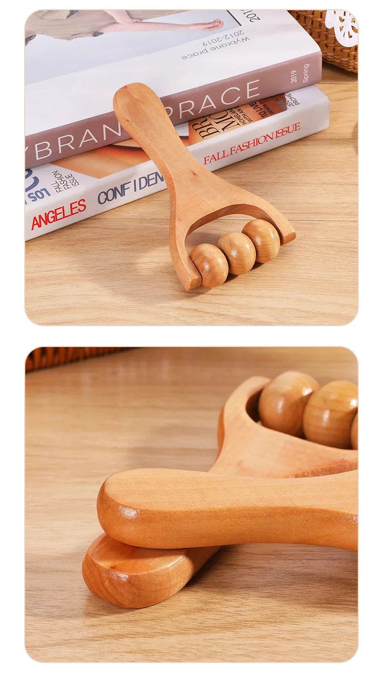 Mini Wooden Roller Massager Neck Shoulder Leg Universal Hand Massager Massage Tool Acupoint Foot Massager Muscle Pain Relief