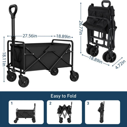 Foldable Garden Wagon Cart Portable Camping Trolley ,Outdoor Multi-function Foldable Carts Wagon for Beach or Shopping Utility - MarvelouStoree