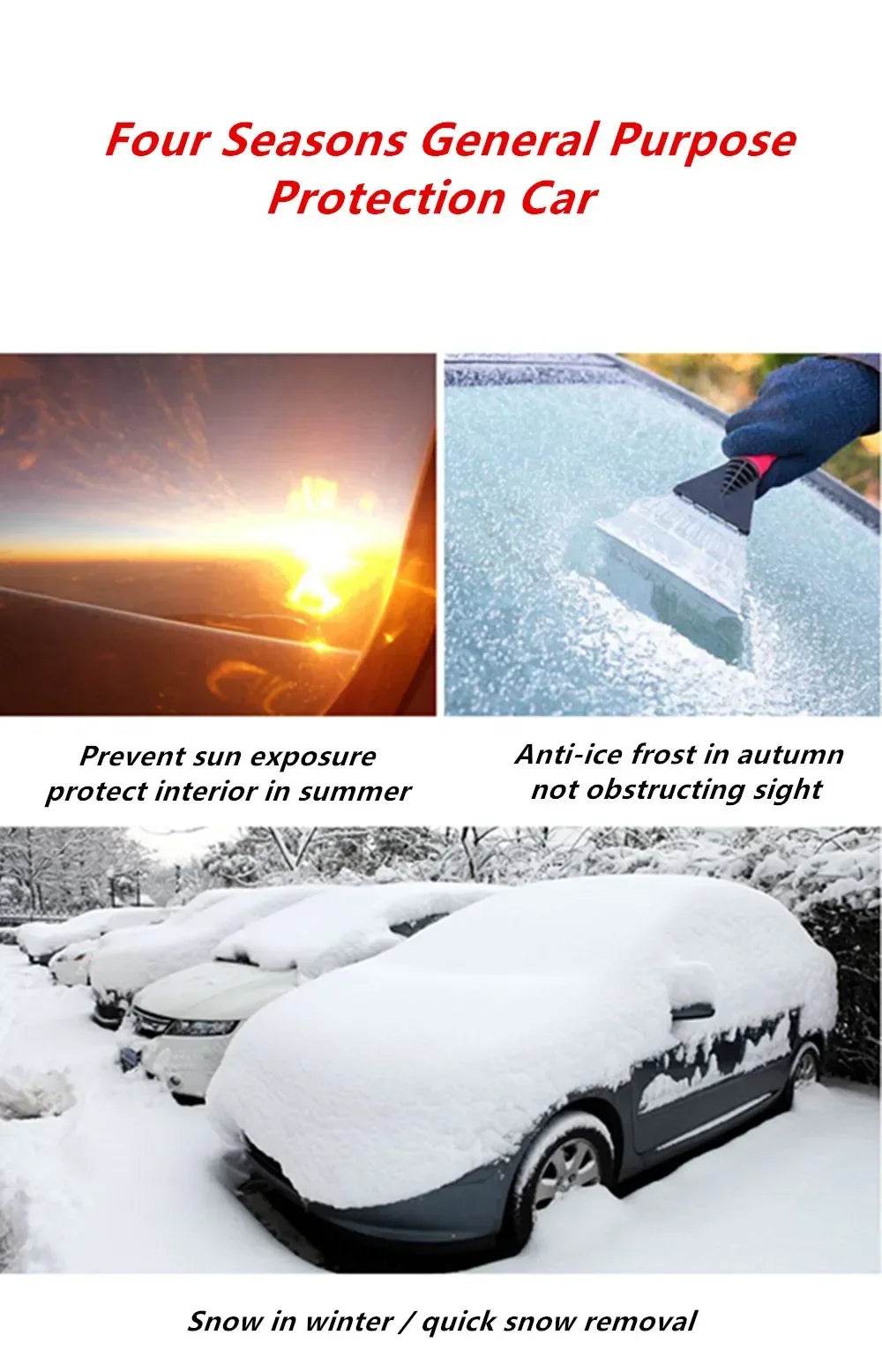 Car Windshield Cover Front Windscreen Cover Sun Shade Snow Protector Ice Blocked Front Window Protector Exterior Car Accessories - MarvelouStoree