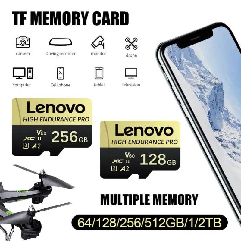 Lenovo Micro TF SD Card Blue Memory Card With SD Adapte 64gb Micro Card 128GB C10 A2 U3 TF Flash Cards 512GB Cartao De Memoria - MarvelouStoree