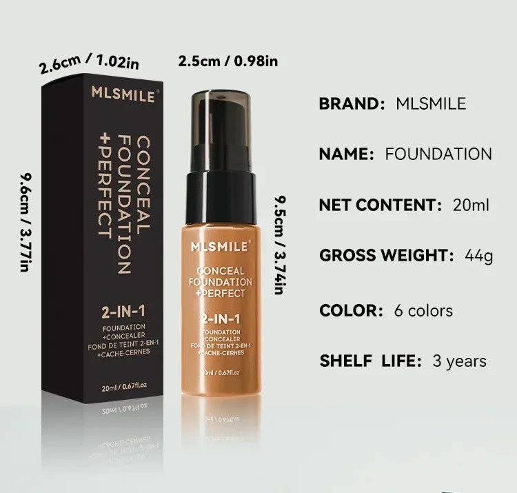 Waterproof Face Foundation Cream Oil-Control Matte BBCream Lasting Liquid Concealer Full Coverage Matte Base Face Makeup Women