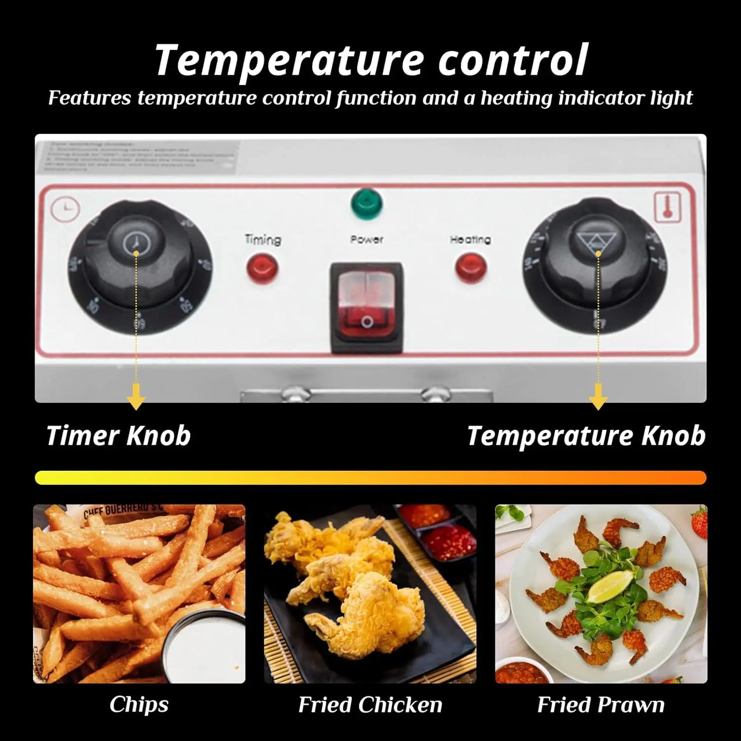 24.9QT Capacity Electric Deep Fryer with Time Control & Oil Filtration, Countertop Dual Tank Fryers w/Drain & Temperature