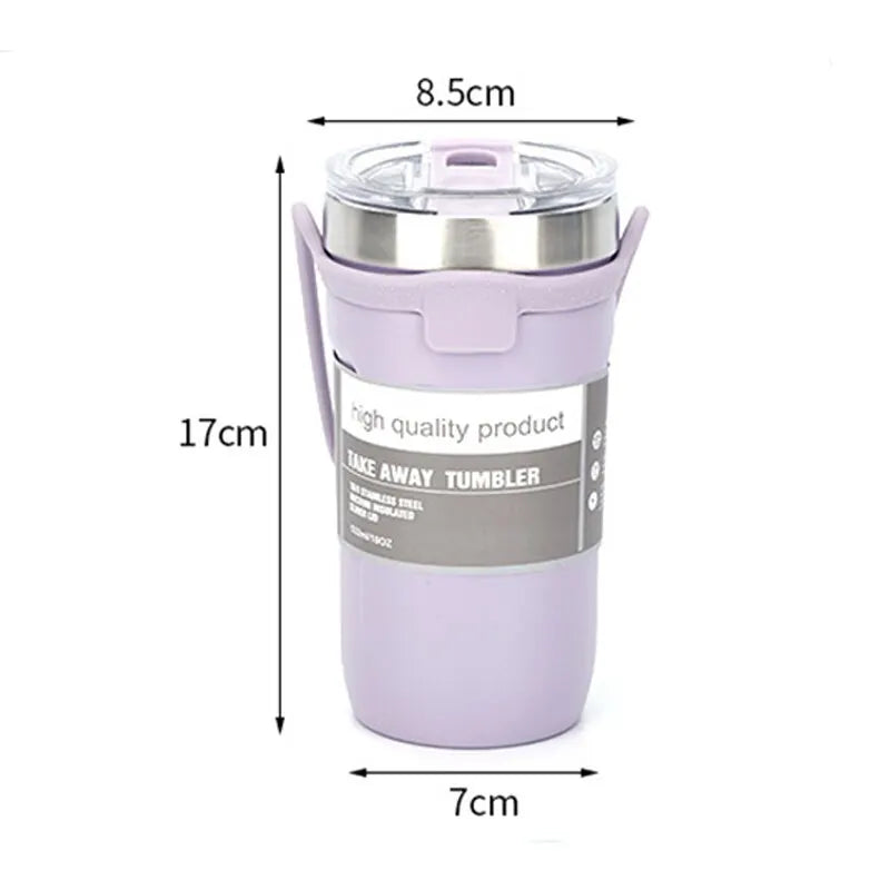 550ML 304 Stainless Steel Portable Double-layer Insulation Cup Household Water Cup Four Seasons Universal Easy Cleaning