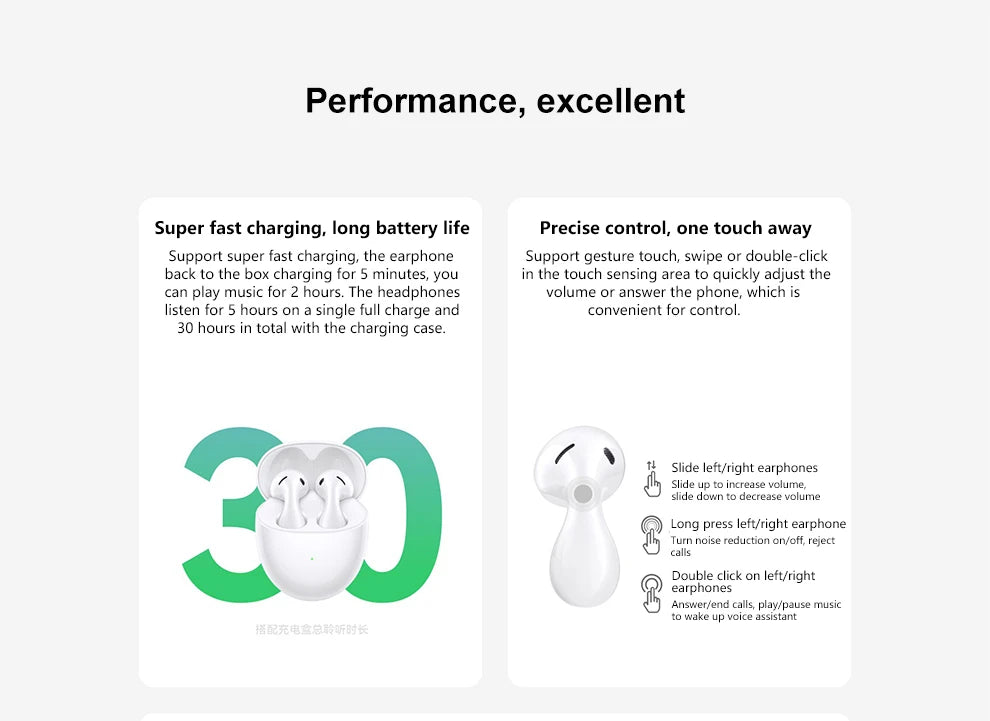 Original Huawei Freebuds 5 Headphones 2 HD Audio Certification Earphones Wireless Bluetooth TWS Earbuds Noise Reduction Headset