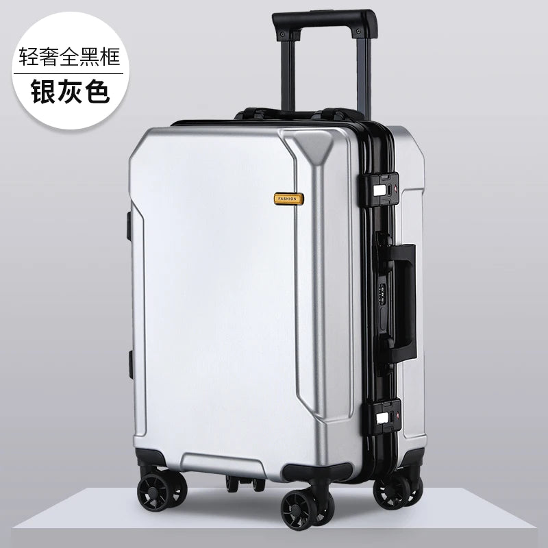 Travel Luggage fashion 20/24/28 inch suitcase aluminum frame trolley case for men and women small 20 inch cabin suitcase