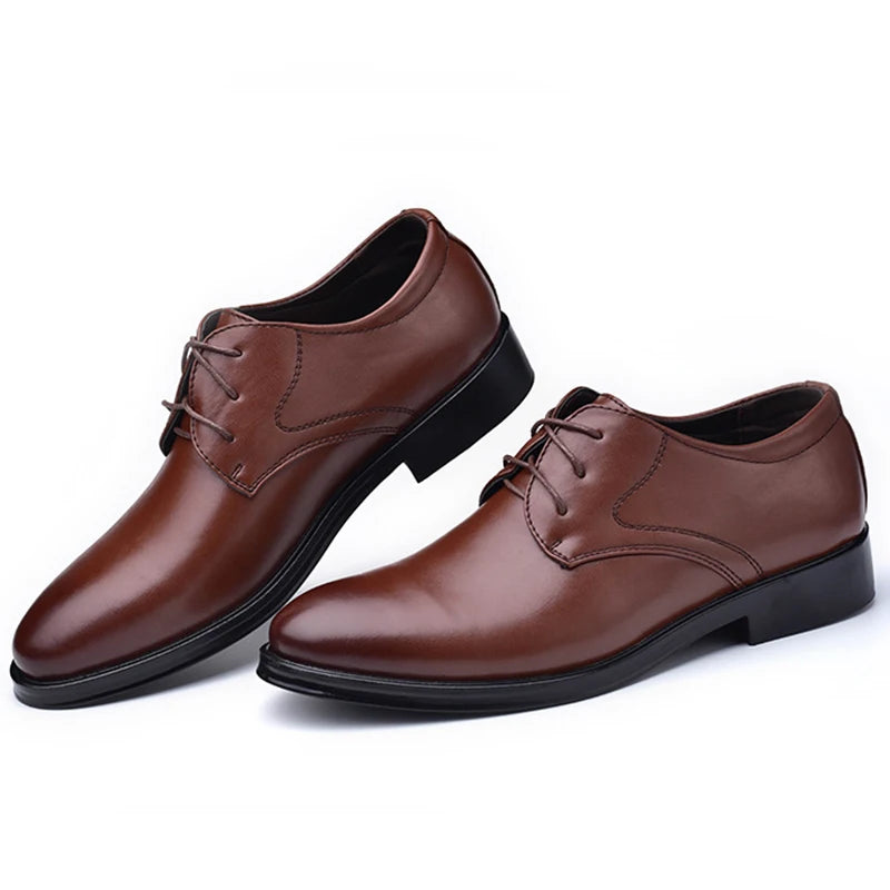 Men's Shoes Black Leather Formal Shoes for Men Oxfords Male Wedding Party Office Business Shoe Man zapatos de hombre Plus Size