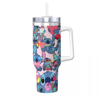 Custom Stitch Stainless Steel Tumbler Travel Mugs Cup Large Coffee Mug Portable Cold Drink Milk Tea Water Bottle