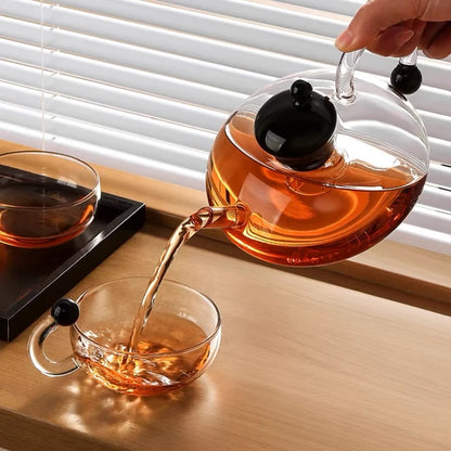 High Borosilicate Glass Teapot Set English Tea Set Heat-resistant Glass Household Scandinavian Style Brewing Teapot